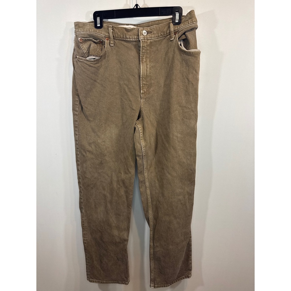 Abercrombie‎ & Fitch 90s Straight Ultra High Rise Brown Jeans 30x29 AF Denim